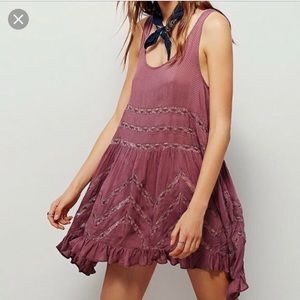 Free People Voile and Lace Trapeze Slip in XS